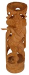 Statuette bois, Krishna (sculp. sur bois, 6 pouces)