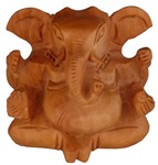 Statuette bois, Ganesh (sculp. sur bois, 2 pouces)