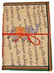 Cahier, motif parchemin sanskrit et éléphant (24x15, beige)