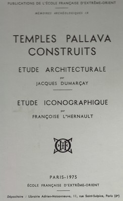 Temples pallava (étude architecturale et iconographique) [OCCASION]