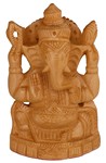 Statuette bois, Ganesh (sculp. sur bois, 4 pouces)
