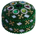 Boite en laque (billes, rond, 1.5 pouces, vert)