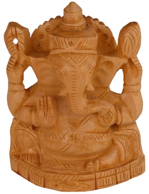 Statuette bois, Ganesh (sculp. sur bois, 3 pouces)