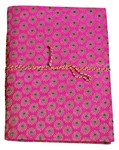 Cahier, couverture en brocart (20x15, rose)