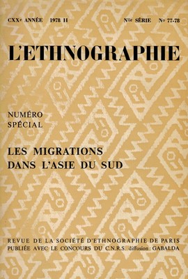 Les migrations dans l'Asie du Sud (revue l'Ethnographie) [OCCASION]