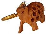 Porte-clés bois, chameau (sculp. sur bois, technique du filet, 1 pouce)