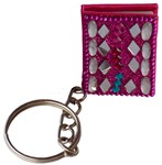 Porte-clés en laque (livre, 2 pouces, fushia)