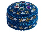 Boite en laque (billes, rond, 2 pouces, bleu clair)
