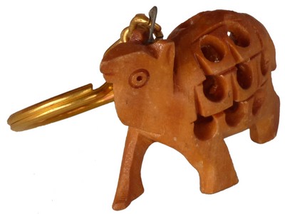 Porte-clés bois, chameau (sculp. sur bois, technique du filet, 1 pouce)