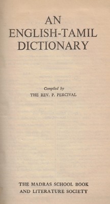 [Tamoul] Percival's English-Tamil Dictionnary (lexique) [OCCASION]