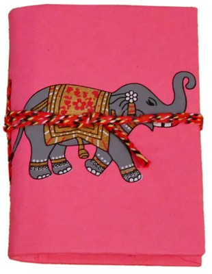 Cahier, motif éléphant (10x8, rose)