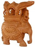 Statuette bois, éléphant (sculp. sur bois, 4 pouces)