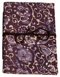 Cahier, couverture tissu et motif floral (18x13, violet)