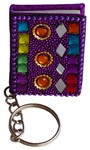 Porte-clés en laque (livre, 2 pouces, violet)