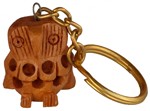 Porte-clés bois, hibou (sculp. sur bois, technique du filet, 1 pouce)