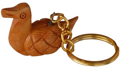 Porte-clés bois, canard (sculp. sur bois, 1 pouce)