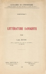 [Sanskrit] Littérature sanskrite (par Louis RENOU) [OCCASION] [RARE]