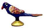Perroquet (statuette métal émaillé, 1.5 pouces, bleu foncé, rouge)