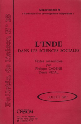 L'Inde dans les sciences sociales (recueil de colloque) [OCCASION]