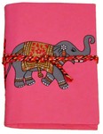 Cahier, motif éléphant (10x8, rose)