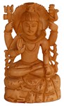 Statuette bois, Shiva (sculp. sur bois, 6 pouces)