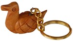 Porte-clés bois, canard (sculp. sur bois, 1 pouce)