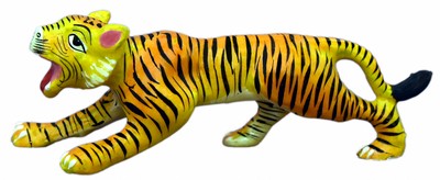 Tigre (statuette métal émaillé, 3 pouces, jaune)